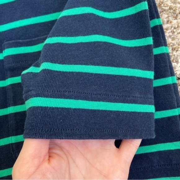 Lands’ End Nautical Blazer Zip-up Jacket Kelly Green & Navy Blue Striped Sz 10 - Picture 10 of 15